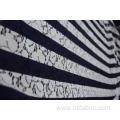 Nylon Cotton Stripe Printed Lace Fabric